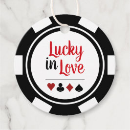 Etiquetas Para Lembrancinhas Lucky In Love Black White Poker Casamento Chip