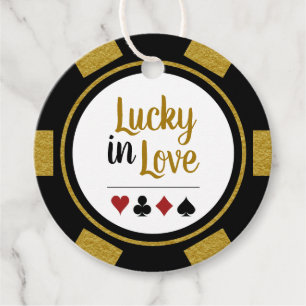 Etiquetas Para Lembrancinhas Lucky In Love Dourado Black Poker Casamento Chip