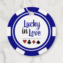 Etiquetas Para Lembrancinhas Lucky In Love Marinho Blue and White Vegas Weding