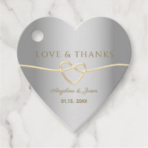 Luxo Elegante Prata Agradecimento de Casamento