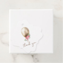 Etiquetas Para Lembrancinhas Luxury Beige Balloon Glitter Obrigado