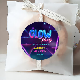 Etiquetas Para Lembrancinhas Luzes de Neon Brilhantes Obrigado Festa de anivers