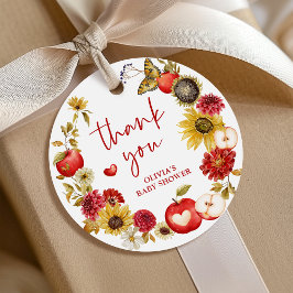 Etiquetas Para Lembrancinhas Maçã do nosso Chá de fraldas de queda de coroa