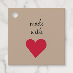 Etiquetas Para Lembrancinhas Made with Love Heart Gift