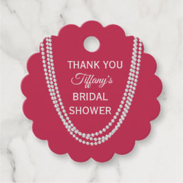 Etiquetas Para Lembrancinhas Magenta e Pérolas Chá de panela Obrigado