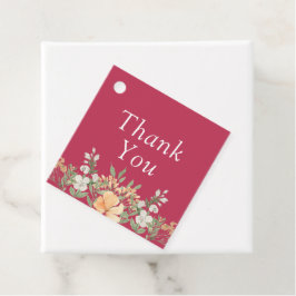 Etiquetas Para Lembrancinhas Magenta Peach e Marcas Favoráveis do Casamento Flo