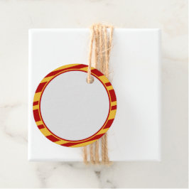 Etiquetas Para Lembrancinhas Mago Vermelho e Dourado Círculo Branco
