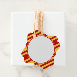 Etiquetas Para Lembrancinhas Mago Vermelho e Dourado Quadrado Chique em Branco