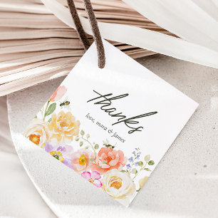 Etiquetas Para Lembrancinhas Mamãe para Bebê Floral Watercolor Obrigado
