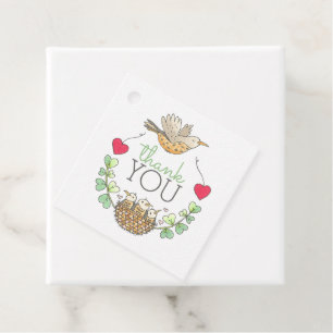 Etiquetas Para Lembrancinhas Mamãe Pird voando sobre o Ninho com Corações Ob