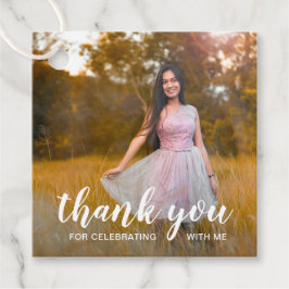 Etiquetas Para Lembrancinhas Manuscrito Branco Obrigado Graduação em Foto