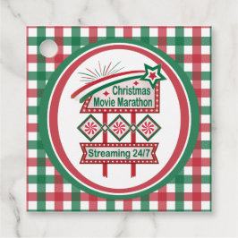 Etiquetas Para Lembrancinhas Maratona Retro Marquee Festiva do Filme de Natal