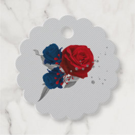 Etiquetas Para Lembrancinhas marca de cinza das flores azuis vermelhas e marinh