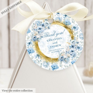Etiquetas Para Lembrancinhas Marca de Favor de Casamento Romântico Boho Azul Pa
