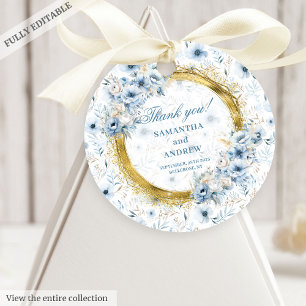Etiquetas Para Lembrancinhas Marca de Favor de Casamento Romântico Boho Azul Pa