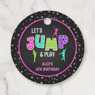Etiquetas Para Lembrancinhas Marca de Favor do Aniversário do Dia de Trampolin