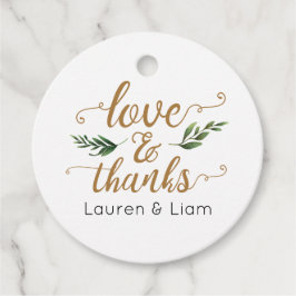 Etiquetas Para Lembrancinhas Marca de Favor do Casamento Verde de Aquarela Eleg