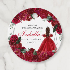 Etiquetas Para Lembrancinhas Marca de Favor do Círculo de Quinceanera Floral Ve