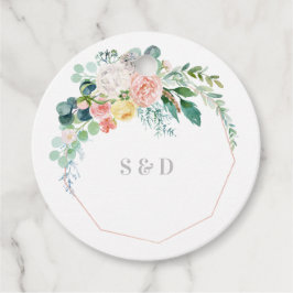 Etiquetas Para Lembrancinhas Marca de Favor do Monograma de Casamento de Beleza