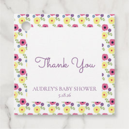 Etiquetas Para Lembrancinhas Marca de Favor Floral Brilhante