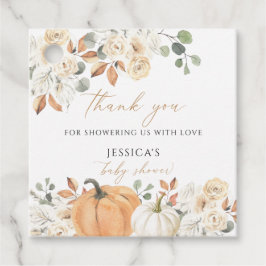 Etiquetas Para Lembrancinhas Marca de favor quadrada para chá de bebê de outono