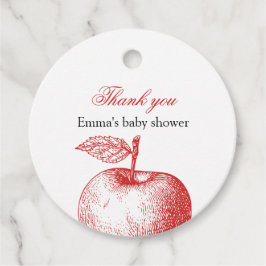Etiquetas Para Lembrancinhas Marca de Favor Redonda da Maçã Vermelha