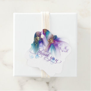 Etiquetas Para Lembrancinhas MARCA DE FAVOR Teal em greve Ametist Abstrato Fl