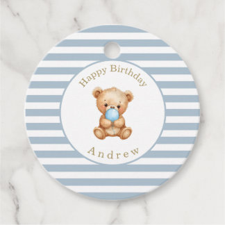 Etiquetas Para Lembrancinhas Marcações de Favoritos do Urso de Teddy com Stripe