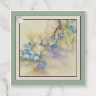 Etiquetas Para Lembrancinhas Marcador de Favor com Aquarela de Mirtilo — Garden