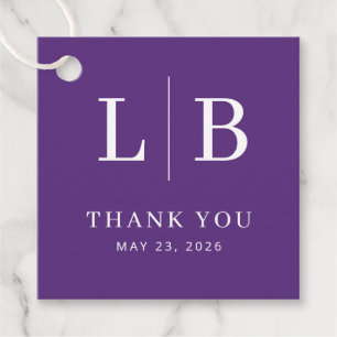 Etiquetas Para Lembrancinhas Marcador de Favor de Casamento Grato Serif Roxo