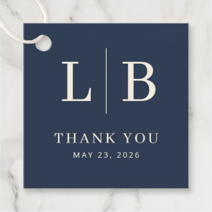 Etiquetas Para Lembrancinhas Marcador de Favor de Casamento Serif Azul Marinho