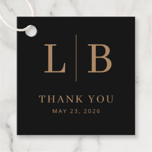 Etiquetas Para Lembrancinhas Marcador de Favor de Casamento Serif Dourado Elega