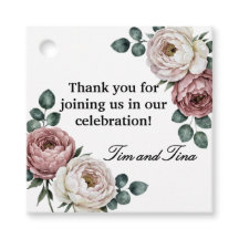 Marcadores de Favor de Casamento Rosa Floral