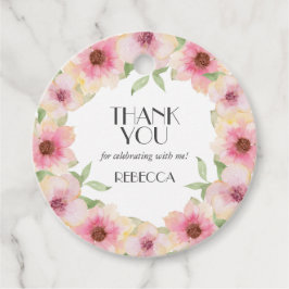 Etiquetas Para Lembrancinhas Marcas de Agradecimento de Flores Cor-de-Rosa em A