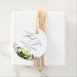 Etiquetas Para Lembrancinhas Marcas de agradecimento para casamento de limões b<br><div class="desc">Arranjo elegante de aquarela de limões botânicos,  folhas e flores,  marcas de agradecimento para casamento. "obrigado" em grafismo de caligrafia preta chic com linhas para seus nomes e data do evento. A parte traseira da etiqueta apresenta cor azul claro sólido empoeirado.</div>