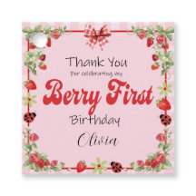Marcas de Favor de Aniversário de Um Ano Berry Swe