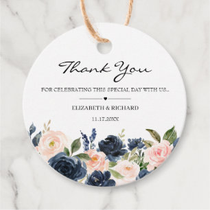 Etiquetas Para Lembrancinhas Marcas de Favor de Casamento Florais Rosa Bege Azu