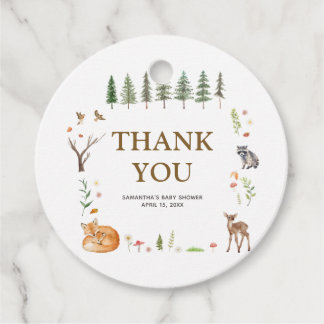 Etiquetas Para Lembrancinhas Marcas de Favor de Chá de Bebê Boho Floresta Silve