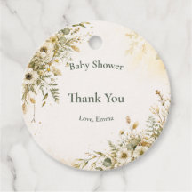 Marcas de Favor de Chá de Bebê Boho Florestal