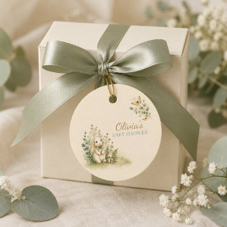 Etiquetas Para Lembrancinhas Marcas de Favor de Chá de Bebê Bunny da Floresta