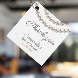 Etiquetas Para Lembrancinhas Marcas de Favor de Chuva de Noiva Pérolas Prateada