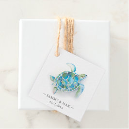 Etiquetas Para Lembrancinhas Marcas de Favor de Tartaruga Marinha em Aquarela