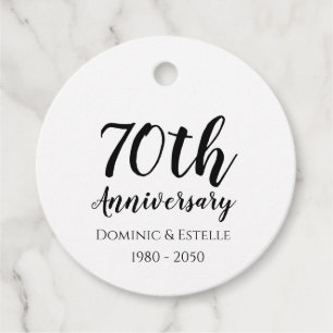 Etiquetas Para Lembrancinhas Marcas de Favor do 70º Aniversário Redondas