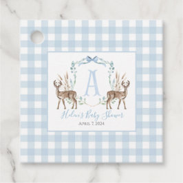 Etiquetas Para Lembrancinhas Marcas de Favor do Boy Deer Blue Gingham