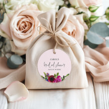 Marcas de Favor Floral em Aquarela Rosa Suave