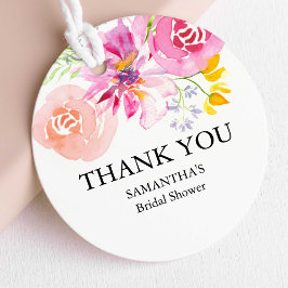 Etiquetas Para Lembrancinhas Marcas de Favor Personalizadas Flores Aquarela Chá