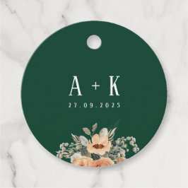 Etiquetas Para Lembrancinhas Marcas de favorecimento, monograma verde-escura fl