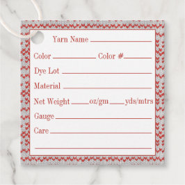 Etiquetas Para Lembrancinhas Marcas de Fio Quadradas 2" RED NORDIC KNIT