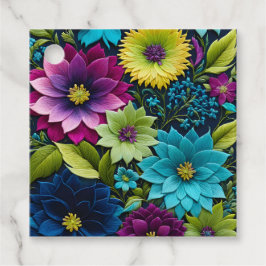 Etiquetas Para Lembrancinhas Marcas de Presente de Arte de Bordado Floral Color