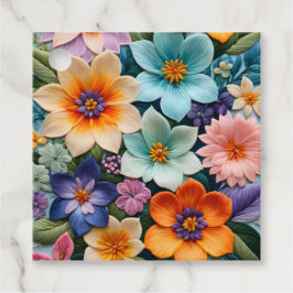 Etiquetas Para Lembrancinhas Marcas de Presente de Arte em Bordado Floral Color